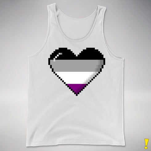 Asexual Pride Pixel Heart Premium Tank Top - White